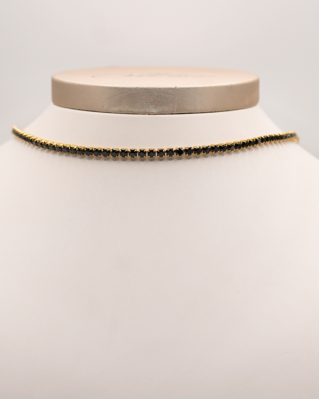 Collana Tennis Gold con Strass Black 3mm