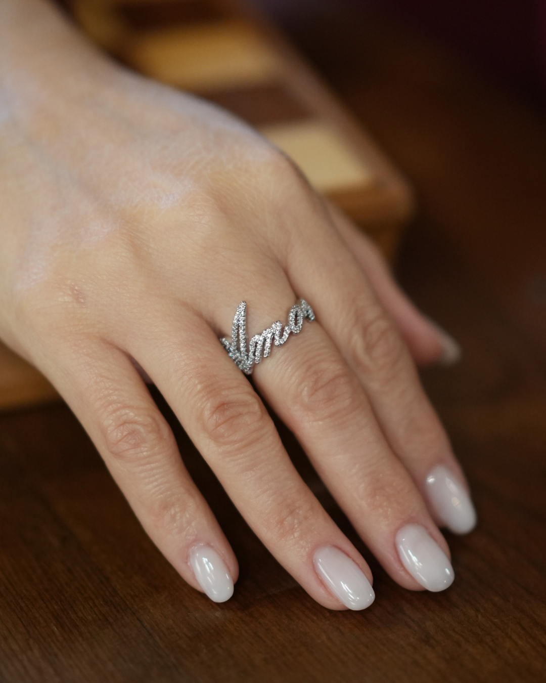 Anello Amore con Strass Gold e Silver