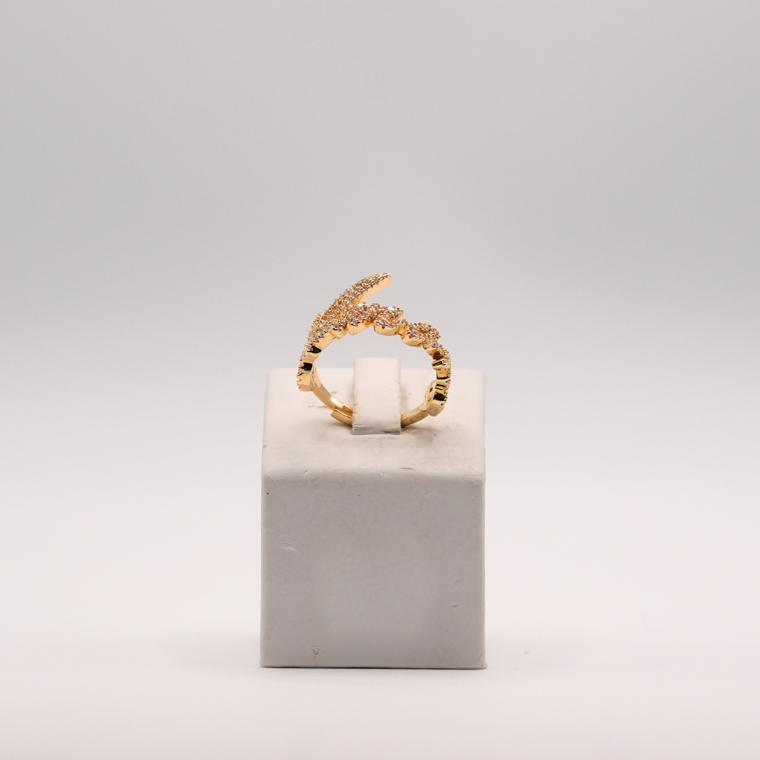 Anello Amore con Strass Gold e Silver