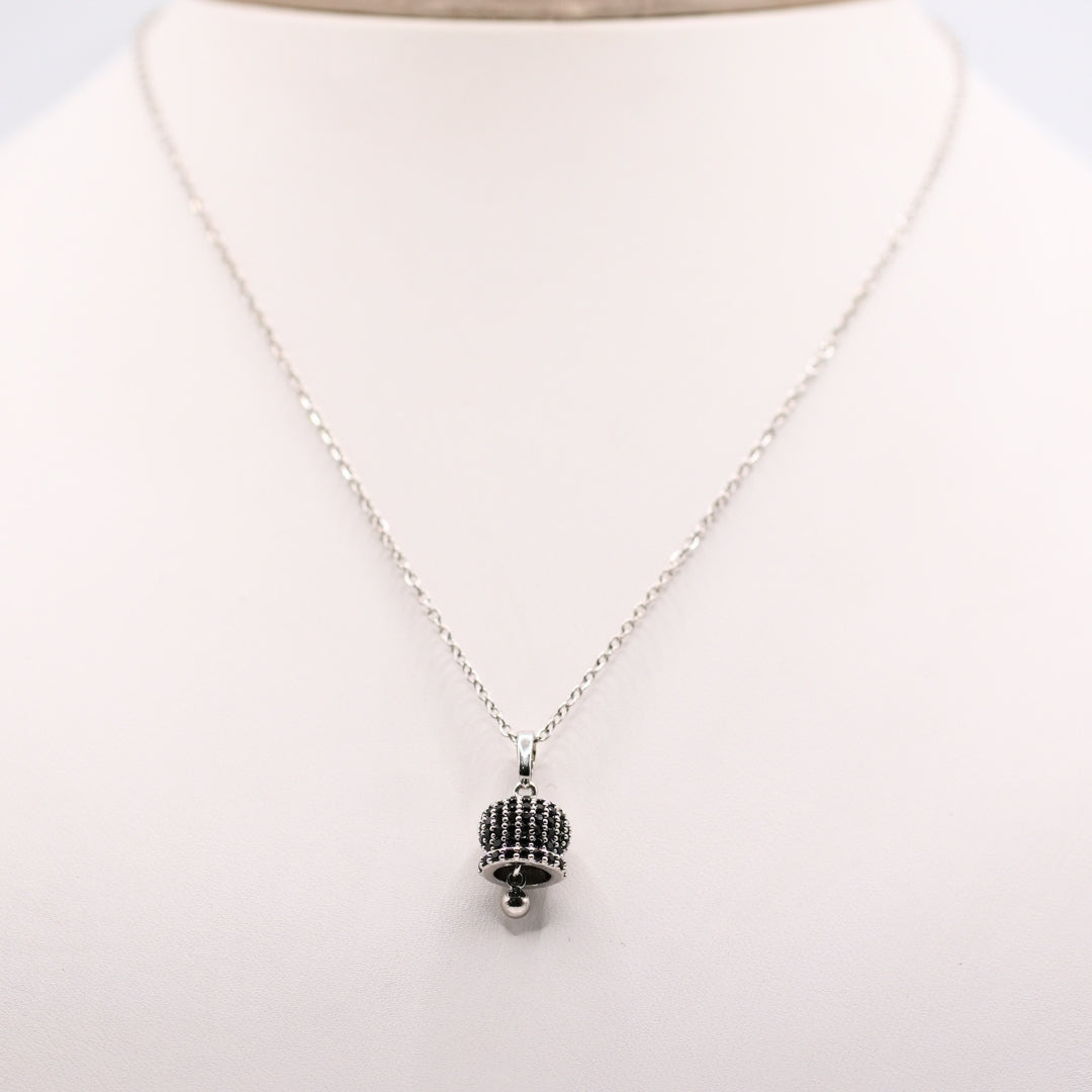 Set Campanelle Porta Fortuna Silver con Strass Black