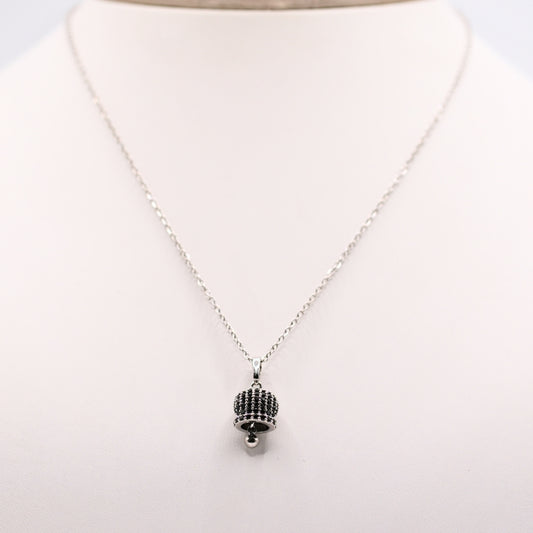 Set Campanelle Porta Fortuna Silver con Strass Black