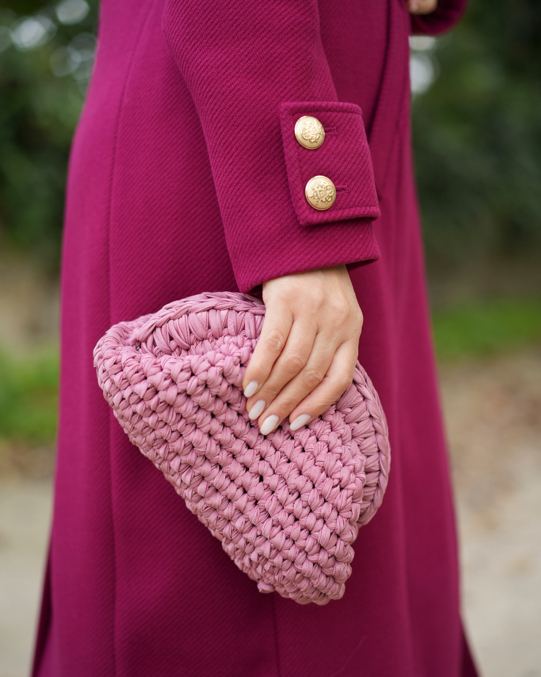 Luna Clutch con Chiusura Tonda