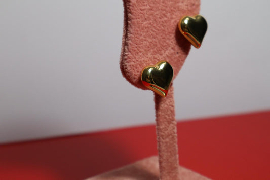 Orecchino Bottone Cuore Gold