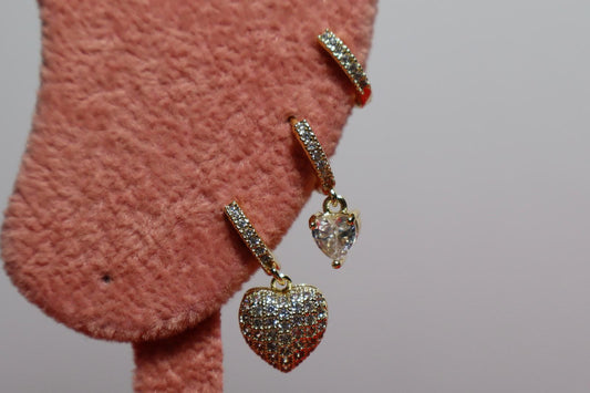 Set di Orecchini con Strass Gold .