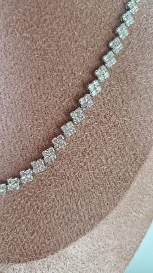 Collana Tennis con Strass Silver