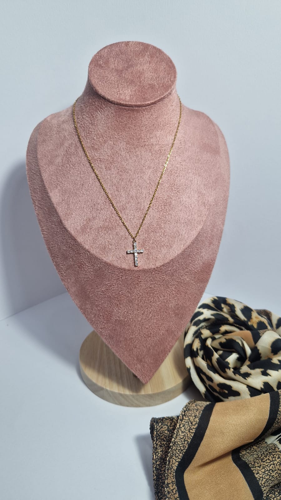 Collana Croce Gold con Strass