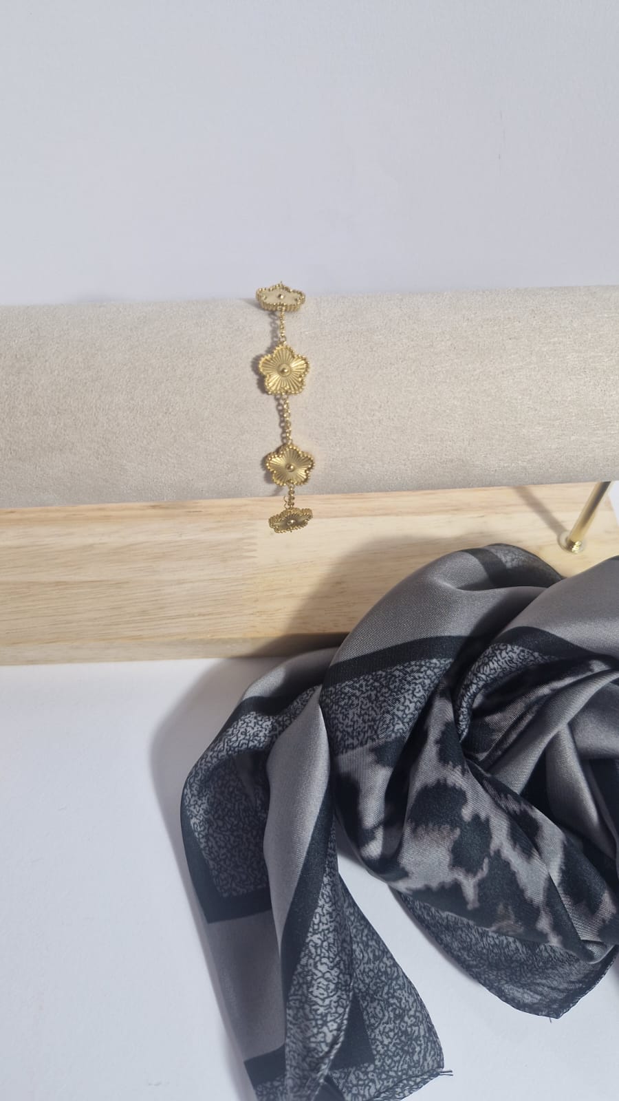 Bracciale Quadrifoglio con fiore Gold