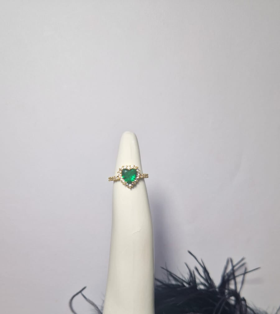 Anello Cuore Verde