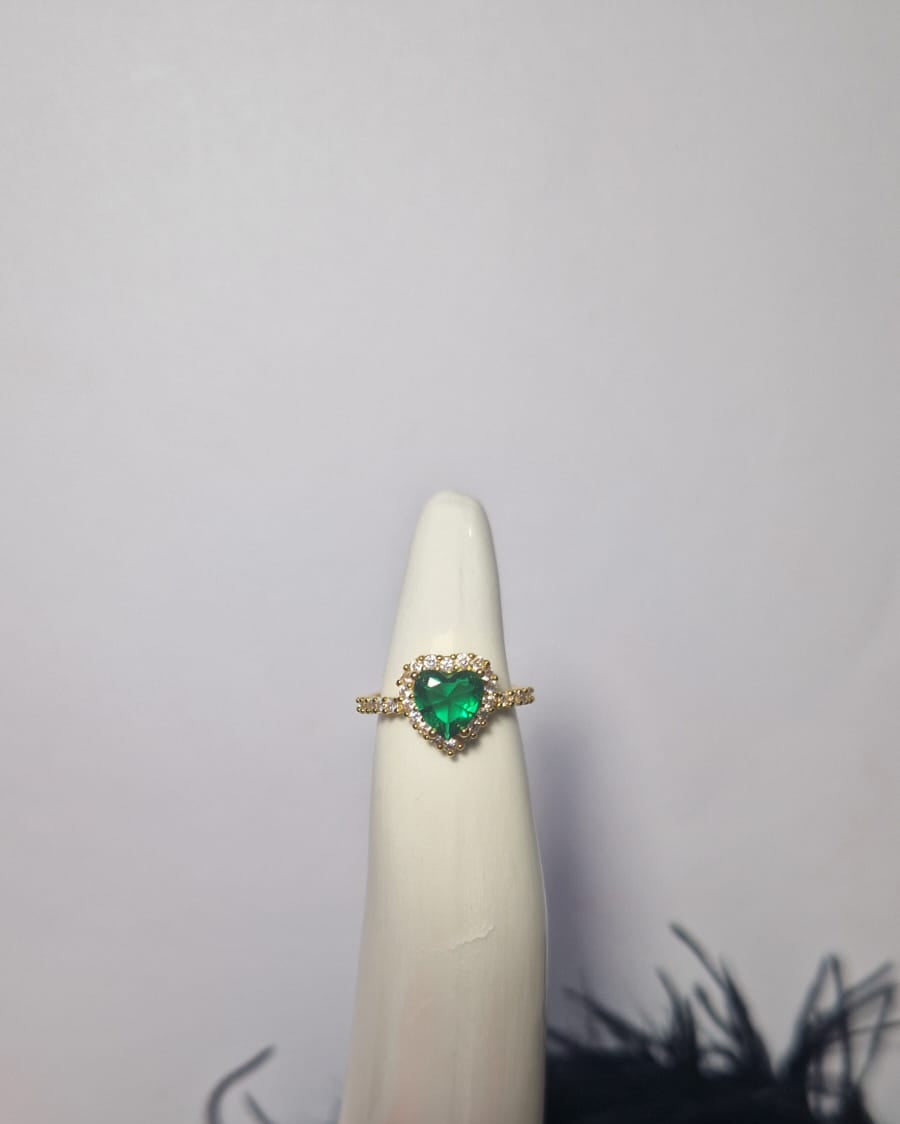 Anello Cuore Verde