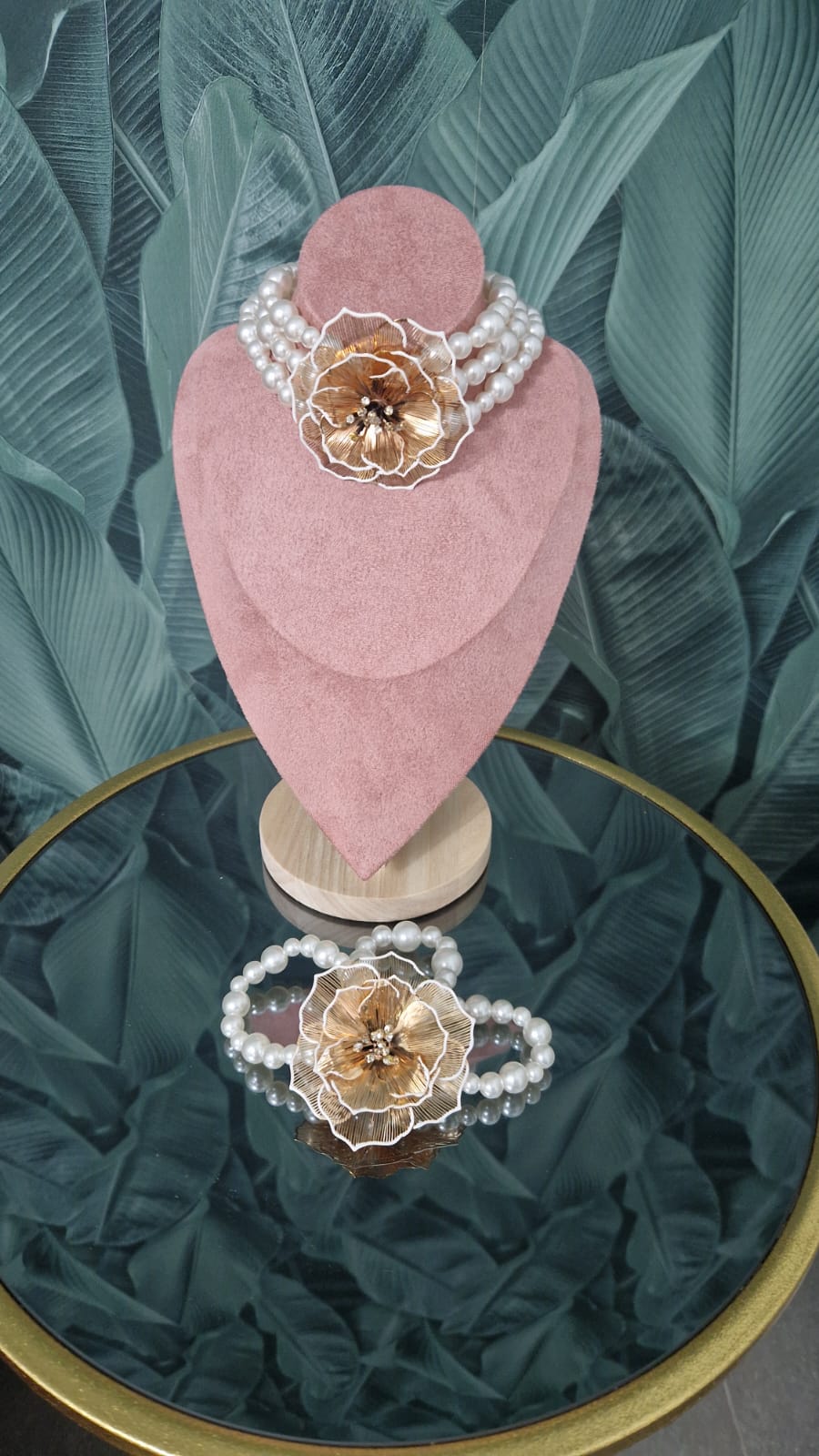 Girocollo con Bracciale Miry con Fiore