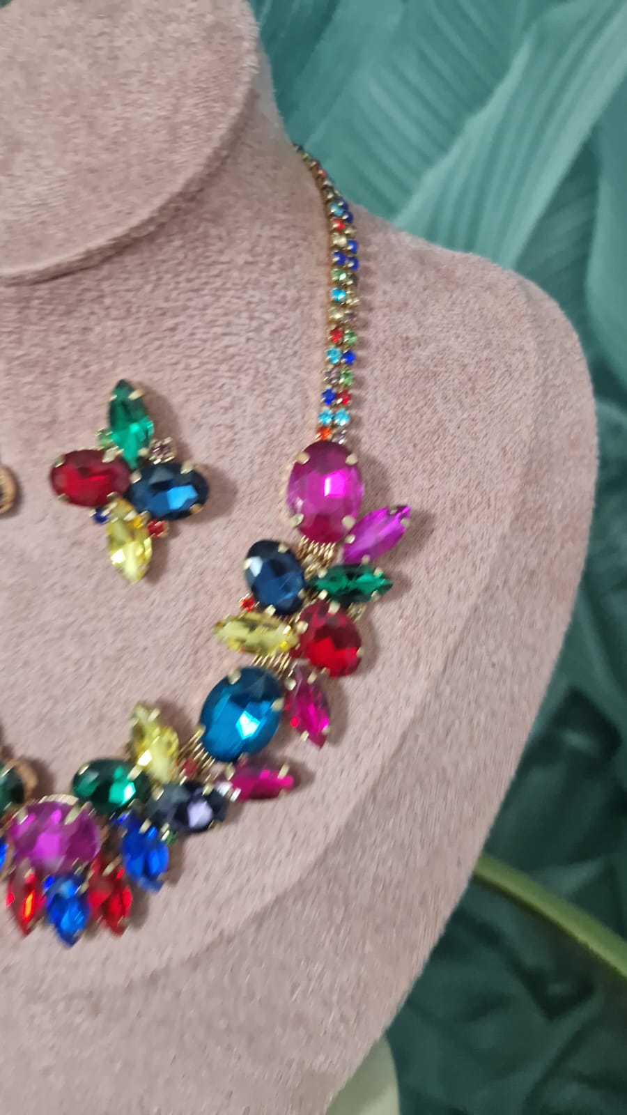 Set Collana con Orecchini multicolor