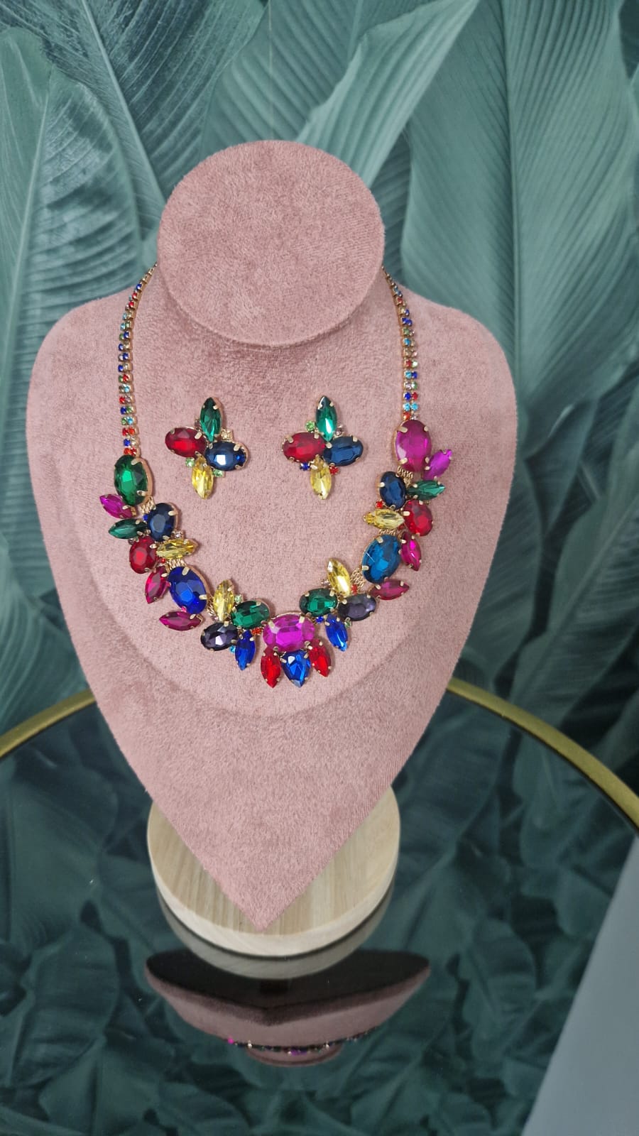 Set Collana con Orecchini multicolor