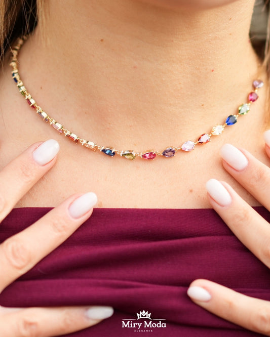 Set Goccia Gold con Pietre Colorate