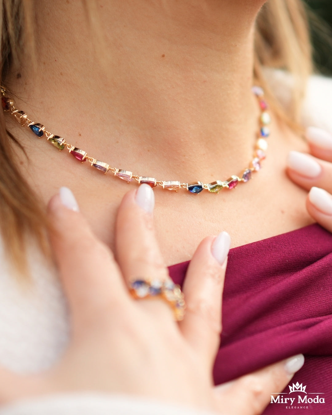 Set Goccia Gold con Pietre Colorate