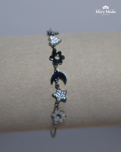 Bracciale in Acciaio con Simboli.