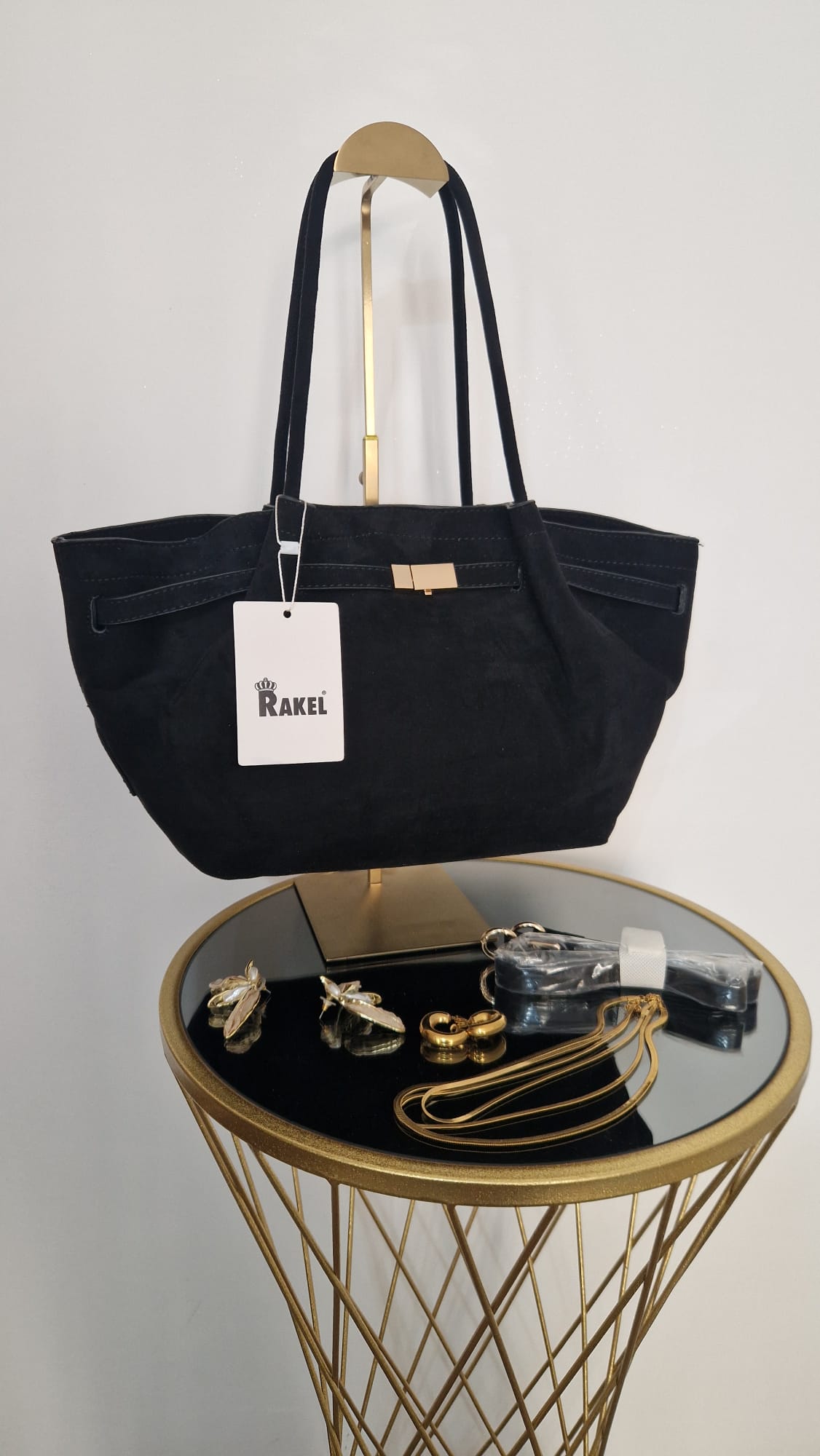 Borsa Midi in camoscio