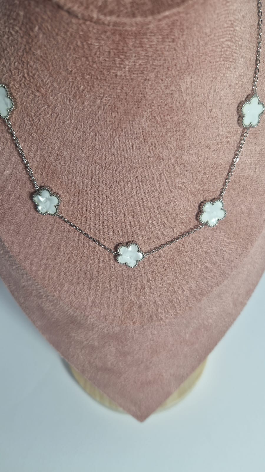 Collana Quadrifoglio Silver madreperla.