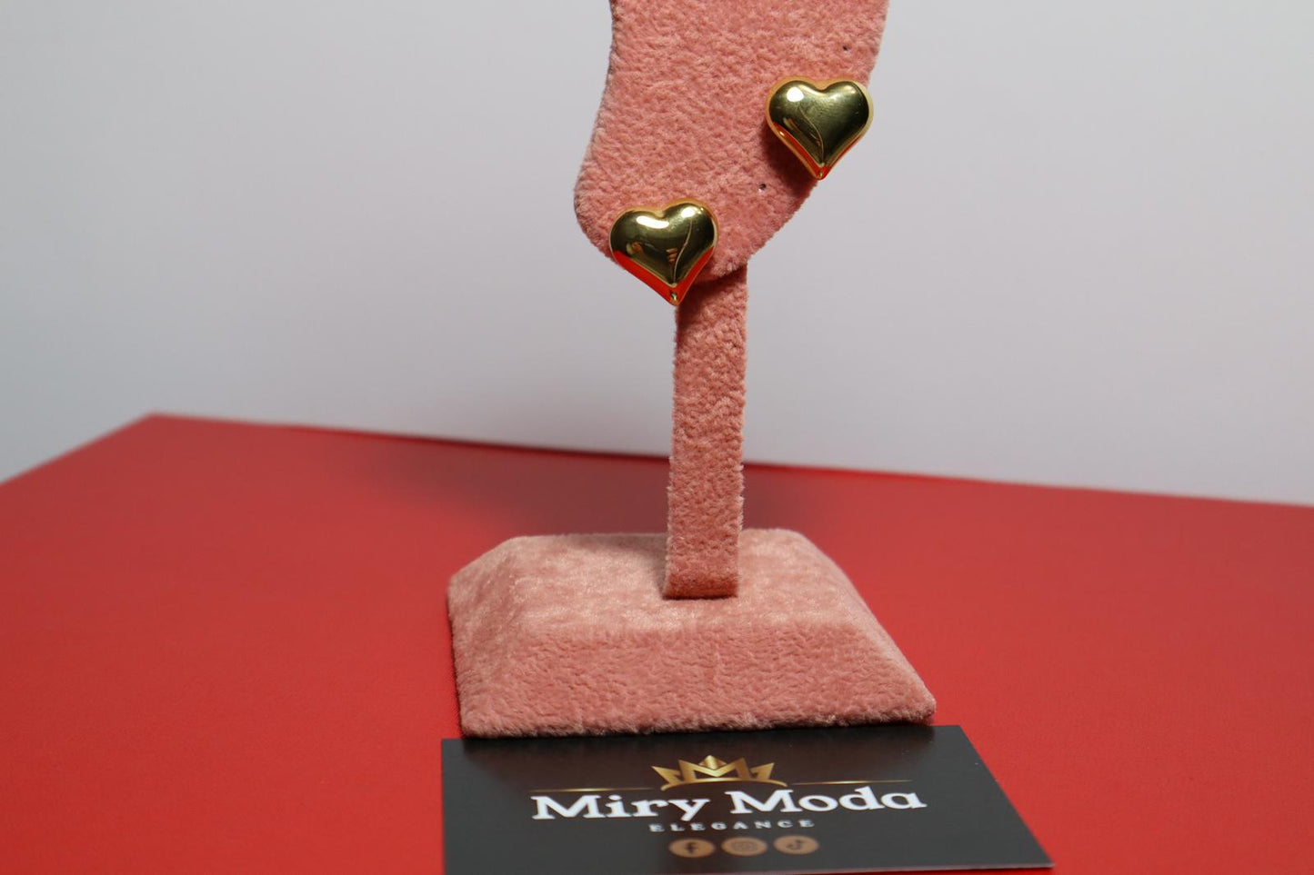 Orecchino Bottone Cuore Gold