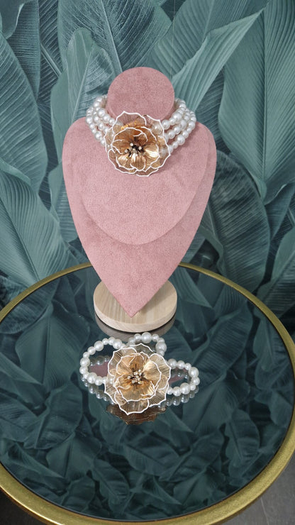 Girocollo con Bracciale  Miry con Fiore