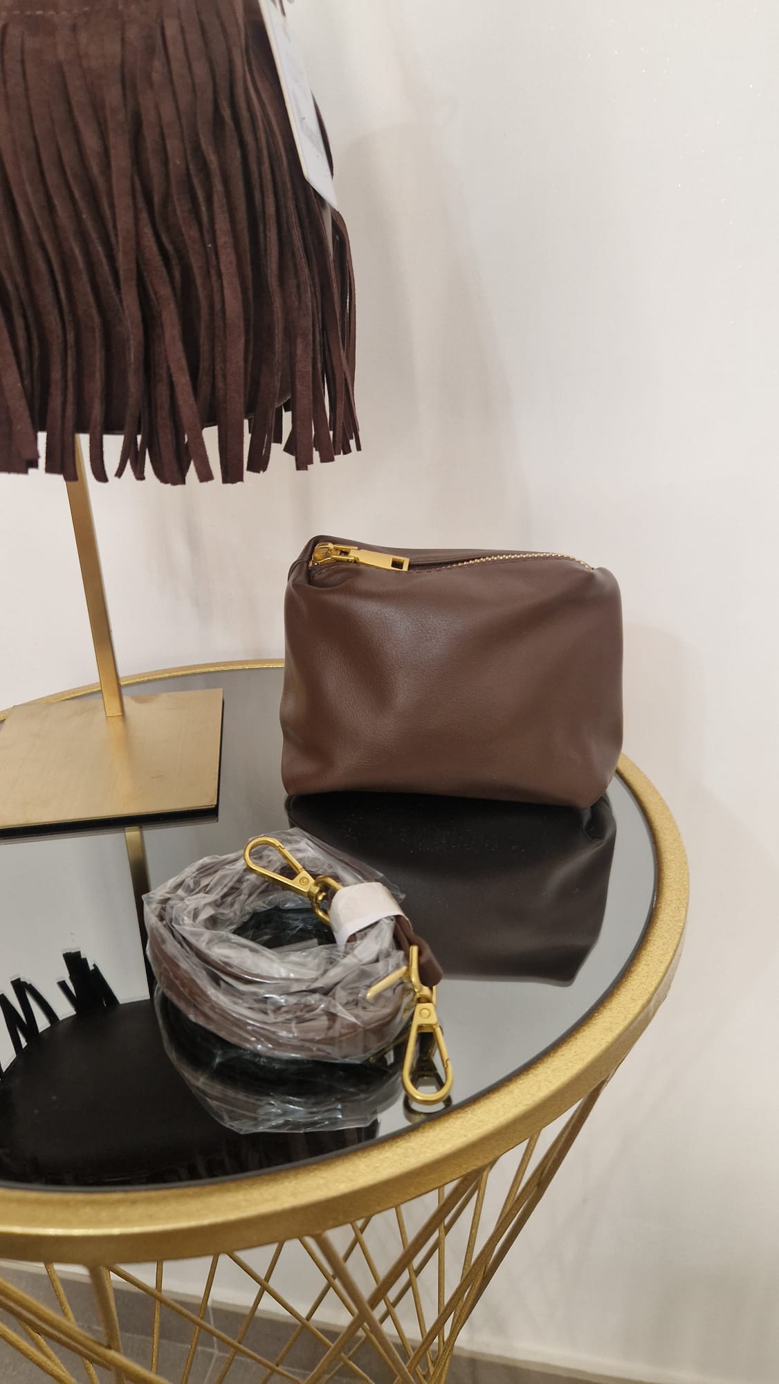 Borsa camoscio con frange