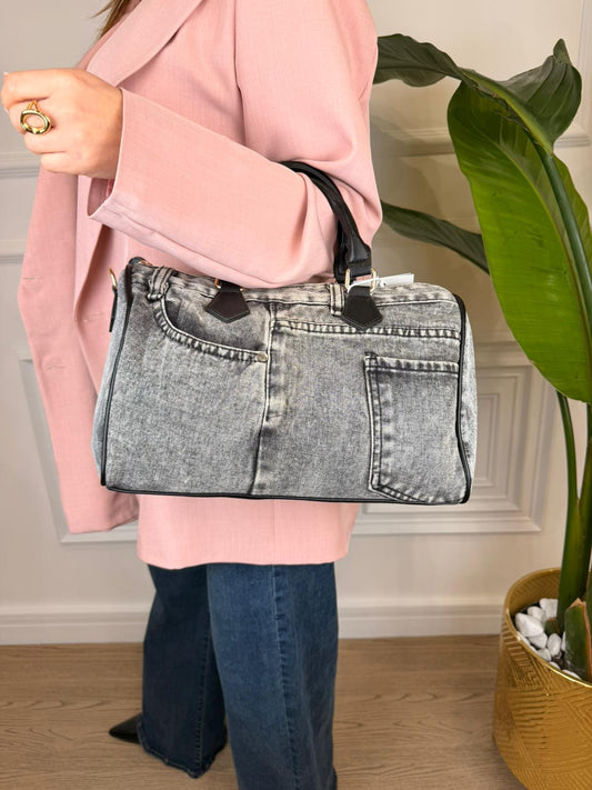 Borsa Denim Bauletto